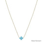 Water Resistant Gold Chain with Teal Resin Cross 16"-18" Necklace