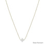 Water Resistant Gold Chain with White Resin Cross 16"-18" Necklace