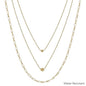 Water Resistant Gold Chain with Bead Triple Layered 16"-18" Necklace