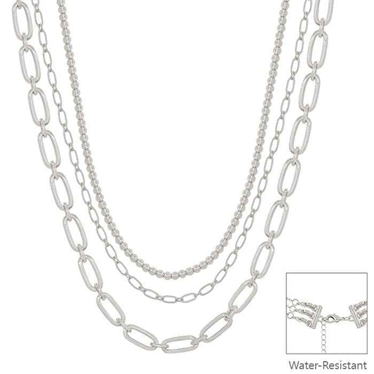 Multi Way Silver Beaded and Gold Chain 16"-18" Necklace