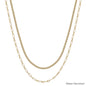 Water Resistant Double Layered Gold Beaded and Chain 16"-18" Necklace