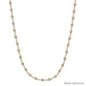 Water Resistant 3MM Silver with Textured Gold Beaded 16"-18" Necklace