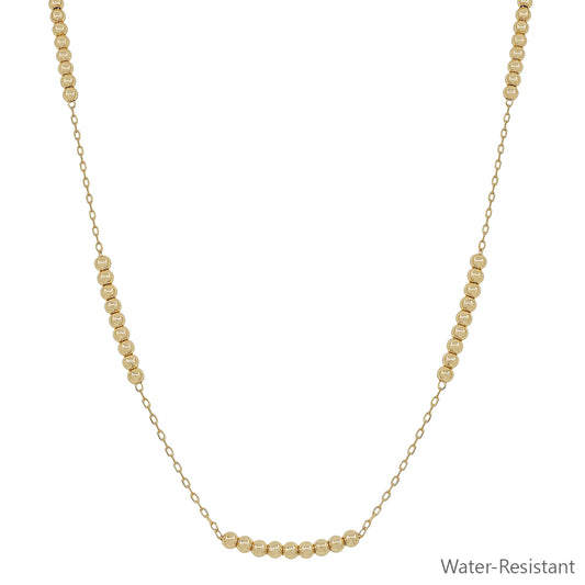 Water Resistant 5 Station 4MM Beaded 16"-18" Necklace