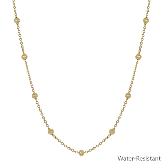 Water Resistant 5MM Beaded and Chain 16"-18" Necklace
