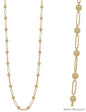 Water Resistant Gold Open Oval with Gold Bead 32" Necklace