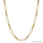 Water Resistant Gold Beaded and Open Oval Chain 16"-18" Necklace