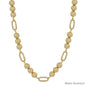 Water Resistant Gold Beaded 10MM Beaded and Open Oval 16"-18" Necklace