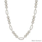 Water Resistant Silver Beaded 10MM Beaded and Open Oval 16"-18" Necklace