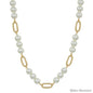 Triple Pearl with Open Gold Oval 16"-18" Necklace