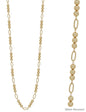 Water Resistant Gold Beaded 10MM Beaded and Open Oval 34" Necklace