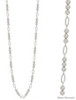 Water Resistant Silver Beaded 10MM Beaded and Open Oval 34" Necklace