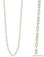 Water Resistant Pearl Beaded 10MM Beaded and Open Oval 34" Necklace