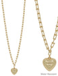 Water Resistant Gold 34" Chain with Puffy Heart Drop