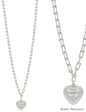 Water Resistant Silver 34" Chain with Puffy Heart Drop