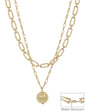 Water resistant Gold Layered Open Chain with 20MM Beaded Drop 16"-18" Necklace