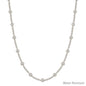Water Resistant 3MM Silver Bead with 6MM Silver Beaded 16"-18" Necklace