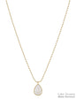 Water resistant Gold Chain with Crystal Teardrop 16"-18" Necklace