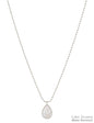 Water resistant Silver Chain with Crystal Teardrop 16"-18" Necklace