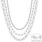 Silver Triple Layered 16"-18" Necklace