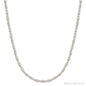Silver Textured Oval Beaded Chain 16"-18" Necklace