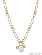 Water resistant Gold Chain with Pearl, Clover Charms 16"-18" Necklace