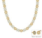 White Acrylic and Gold Beaded 16"-18" Necklace