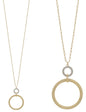 Gold Open Circle with Pave Beaded Accent 36" Necklace