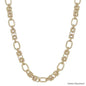 Water Resistant Gold Open Link and Chunky Oval Chain 16"-18" Necklace