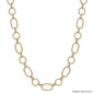 Water Resistant Gold Textured Open Circle Chain 16"-18" Necklace