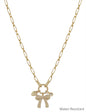 Gold Chain with Heart and Bow Charms 16"-18" Necklace