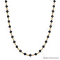 Water Resistant Gold and Black Crystal Beaded 16"-18" Necklace