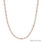 Water Resistant Gold and Pink Crystal Beaded 16"-18" Necklace