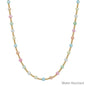 Water Resistant Gold and Multi Crystal Beaded 16"-18" Necklace