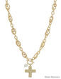 Chunky Linked Cross Charm 16"-18" Necklace
