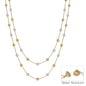 Water Resistant Gold Chain with 2MM Silver and Gold Beaded Layered Magnetic Closure 16"-18" Necklace