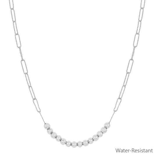 Silver Thin Chain with Beaded Accents 16"-18" Necklace