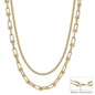 Double Layered Gold Beaded with Chain 16"-18" Multiway Necklace