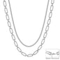 Water Resistant Beaded Silver Open Chain Multi Way 16"-18" Necklace