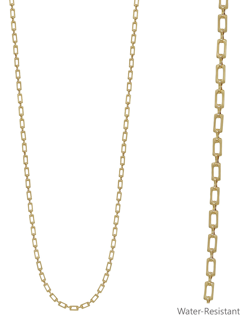Gold Open Rectangle 34" Necklace