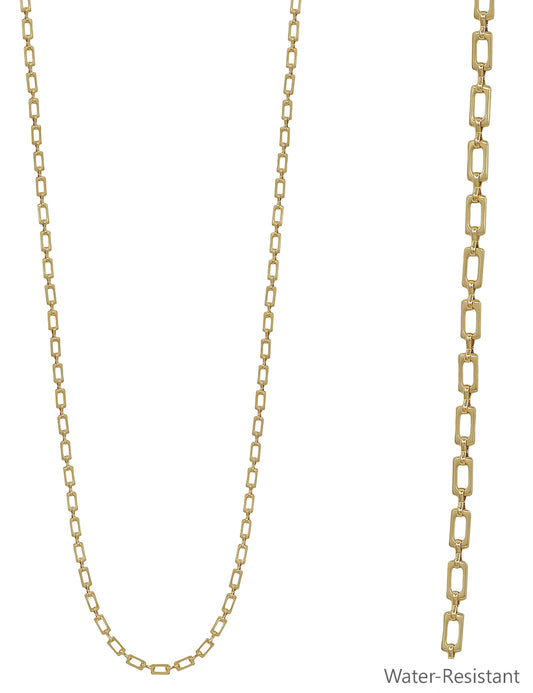 Gold Open Rectangle 34" Necklace