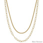 Water Resistant Gold Layered 3mm Bead and Open Chain 16"-18" Necklace
