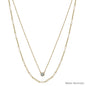Water Resistant Clear Rhinestone with Gold Chain Layered 16"-18" Necklace