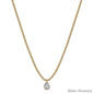 Gold Beaded Chain with Teardrop Rhinestone 16"-18" Necklace