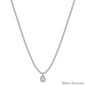 Silver Beaded Chain with Teardrop Rhinestone 16"-18" Necklace