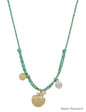 Mint and Blue Thread with Sealife Charms 16"-18" Necklace