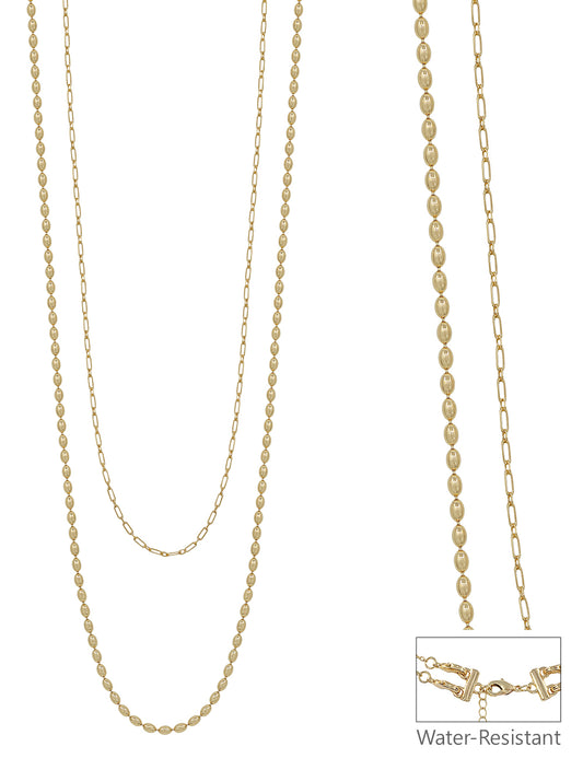 Gold Double Layered Chain 32" Necklace
