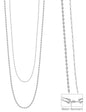Silver Double Layered Chain 32" Necklace