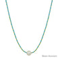 Mint and Cream Wrapped Thread with Freshwater Pearl 16"-18" Necklace