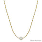 Natural and Cream Wrapped Thread with Freshwater Pearl 16"-18" Necklace