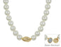18MM Pearl Beaded with Gold Nugget 17" Necklace